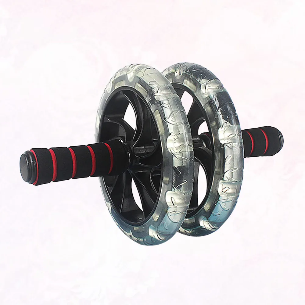 

Abdominal Exercise Roller Steel Tube Double Wheel Abdomen Training Roller Bearingless Abdominal Wheel (Random Handle Color)
