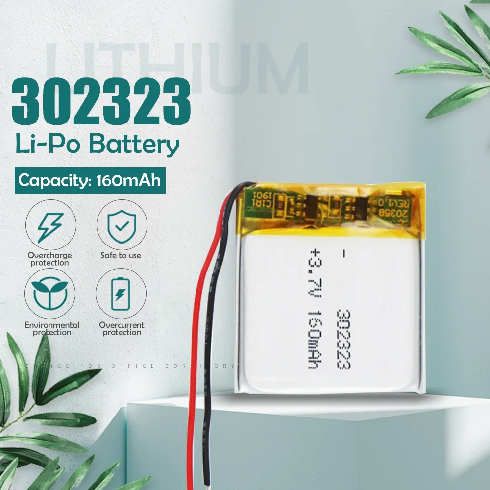 3 7 V 160mAh 302323 032323 литий полимерный Li Po ионный Перезаряжаемые батареи для MP3 MP4