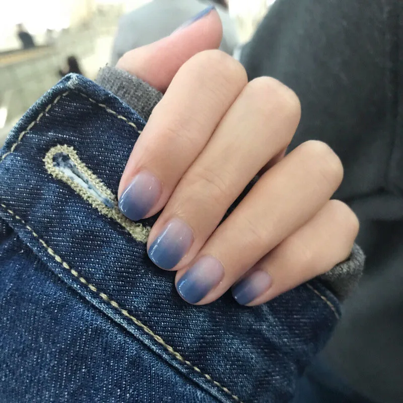 style3 Женские одноцветные Модные накладные ногти для девушек, милые одноцветные короткие накладные ногти, квадратная голова, полное покрытие ногтей, кончики с клеем - Цвет: style3