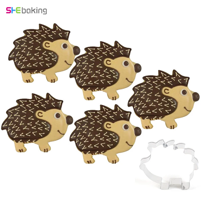 Shebaking 2 шт Ежик в форме животного формочка для печенья из нержавеющей стали DIY помадка, кондитерские изделия для украшения 3D форма для выпечки для печенья инструмент