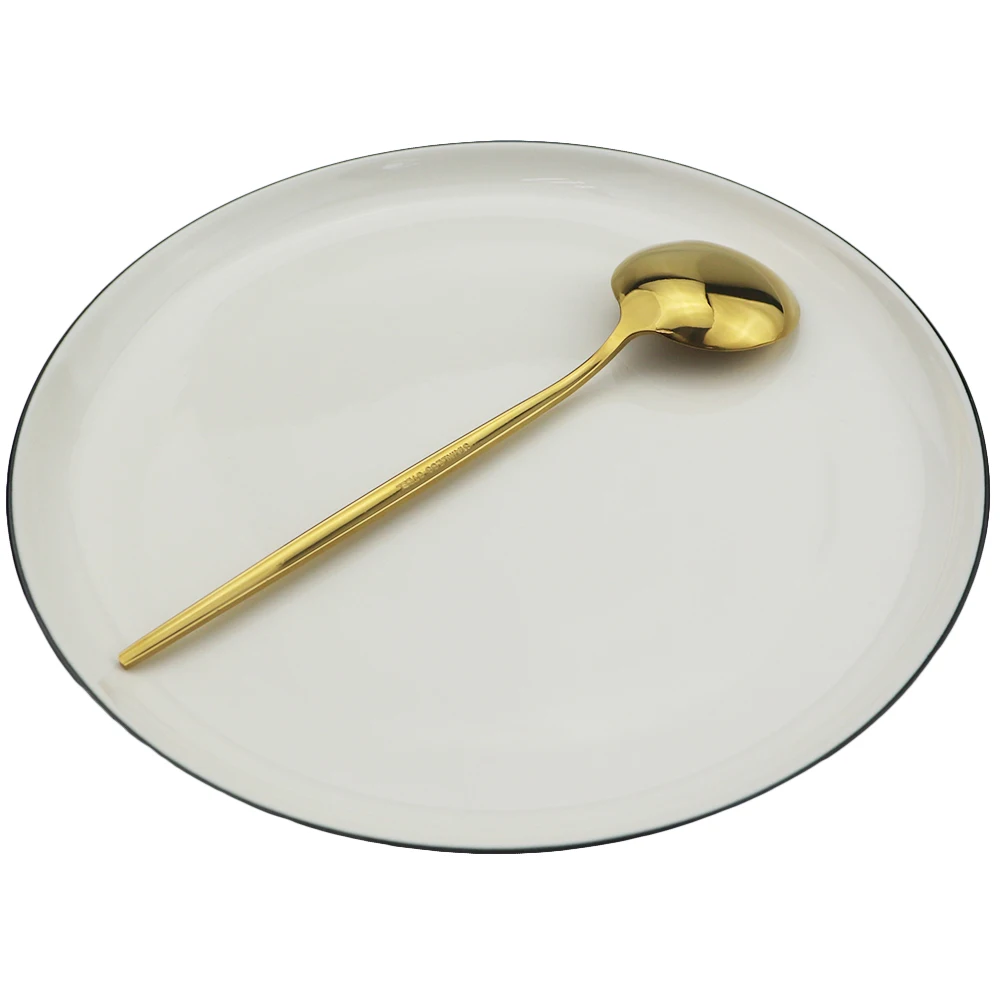 Ложка десертная из нержавеющей стали 18/10 с длинной ручкой 6 шт. | Дом и сад