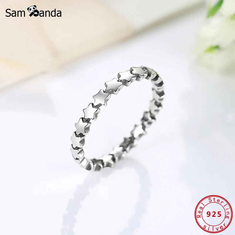 Женское кольцо на палец оригинальное штабелируемое из стерлингового серебра 925