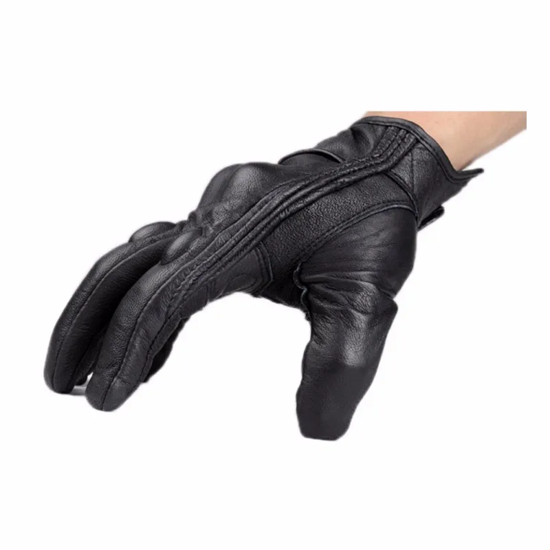 

Fashion Glove Leather Full Finger Black moto men Motorcycle Gloves 2 Style Cycling Moto Gloves