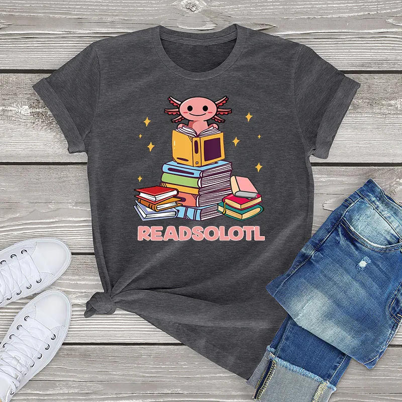 100% хлопок Readsolotl читать книга с коротким рукавом футболка смешной Графический
