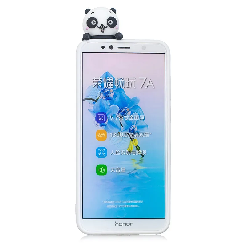 Мягкий Силиконовый ТПУ чехол с 3D пандой для Huawei Y5 Y6 Y7 Prime 2018 Honor 8 9 10 Lite 7A 7C 7S 8A 8C 8X 8S 9X