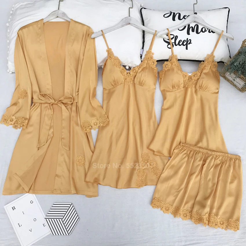 Женский пижамный комплект в японском стиле кимоно свадебное платье подружки