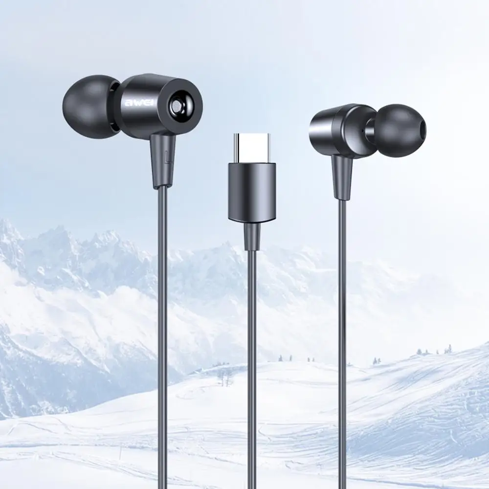 Наушники вкладыши AWEI 3 5 мм проводные наушники Тип C ln ухо стерео HiFi спортивные 1 2 м