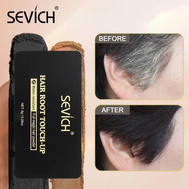 

Sevich Dark Brown Colors 8g Hair Shadow Powder Hairline Modified Repair Hair Trimming Powder Makeup Natural Cover Hair Concealer