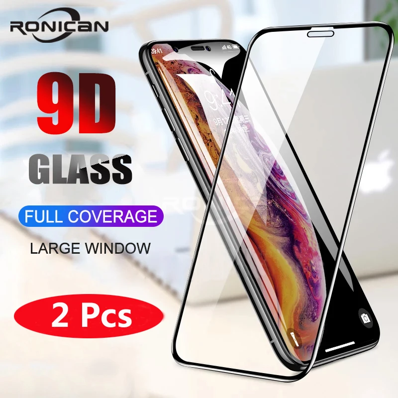 

2Pcs 9D Full Cover Tempered Glass For iPhone X XS Max XR Screen Protector Anti Blue light Glass For iPhone 11 12 Pro Max 12mini