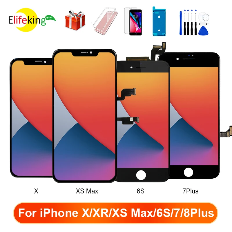 

ЖК-дисплей для iPhone 6 6S 7 8 Plus, сенсорный экран с дигитайзером в сборе для iPhone 11 Pro, X, XR, XS Max, сменный экран Pantalla