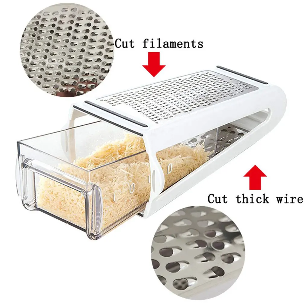 

Kitchen Cheese Butter Double Sided Grinder Creative Food Shredder Hand Tool Labor-saving Double Sided Grinder With Storage Box