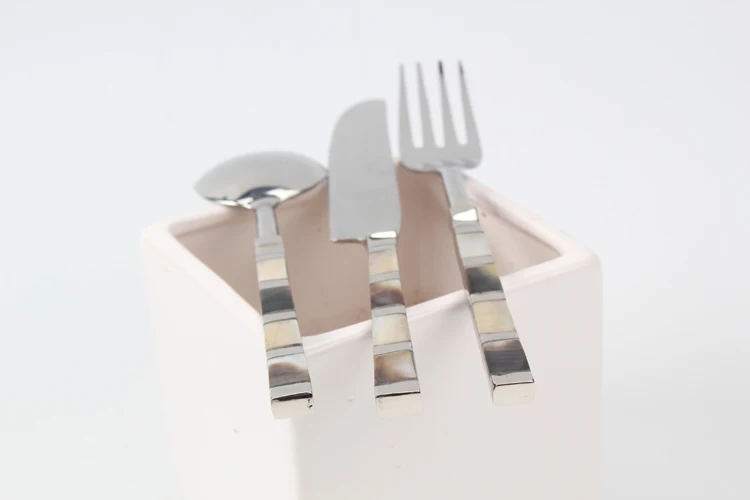 Корпус из нержавеющей стали бамбуковые западные столовые приборы 3 шт.