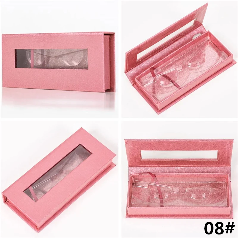 8 Custom Eyelashes Packing Boxes Gift box Lashes Package Customize Storage Cases Makeup Cosmetic Case Mink False Eyelash 1Pcs - Цвет: 8