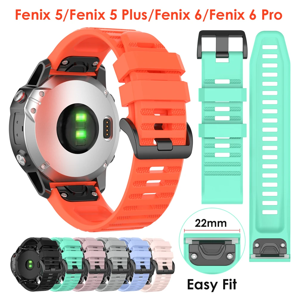 Ремешок силиконовый для наручных часов Garmin Fenix 5 Plus 6 Pro Forerunner 935 945 подход S60 легко