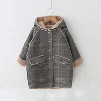 girls babys kids wool coat jacket 2022 fuzzy warm thicken plus velvet winter autumn cotton%c2%a0outerwear childrens clothes