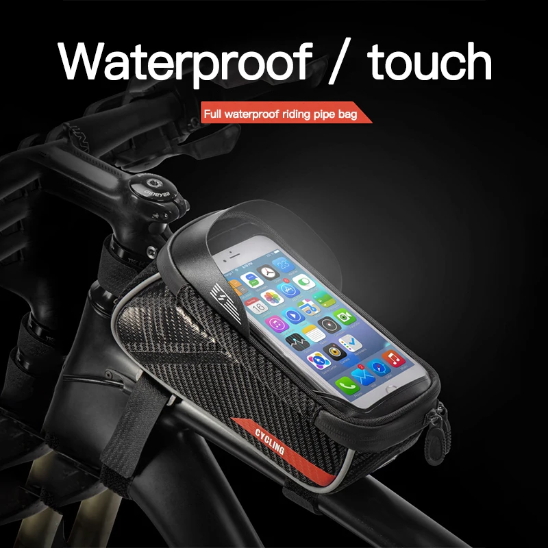 

Waterproof Bicycle Bag Tube On The Frame Bag Cycling Pouch Touch Screen Phone Holder Bike Saddle Bag Mountain Bike Accessories