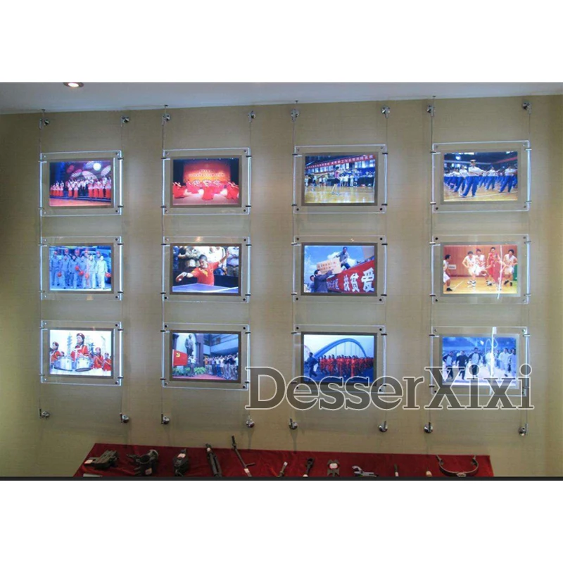 12 шт. A4 пейзаж светодиодный подсветка окно дисплей Односторонний Акриловый