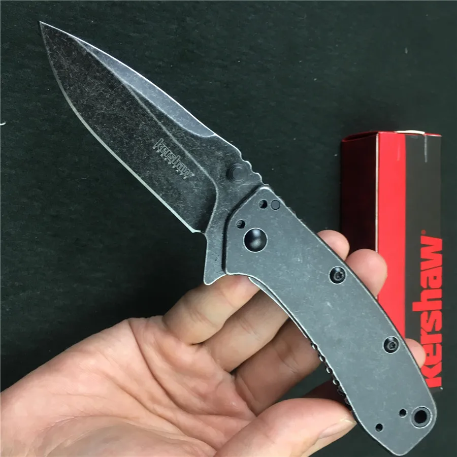 

Kershaw 1556 Cryo II Assisted Opening Knife 3.25" BlackWash/Gray 8Cr13MoV Blade Outdoor Pocket Folding Hunt Tactical Tools EDC
