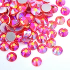 Стеклянные кристаллы AB для украшения ногтей, оранжевые стразы, не требующие горячей фиксации, блестящие стеклянные кристаллы, стразы для дизайна ногтей, 2028, Y3109