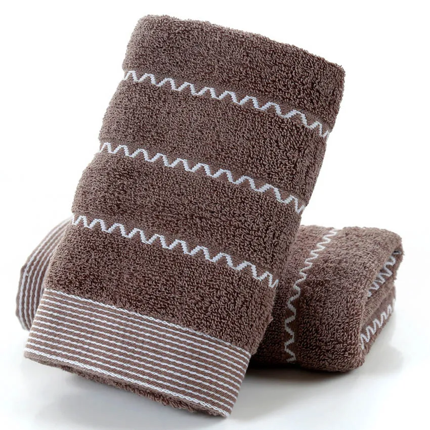 Brown Набор мягких полотенец, Полосатое спа-полотенце для лица, Хлопковое полотенце для взрослых, детское банное полотенце для душа, полотенце для рук - Цвет: Brown
