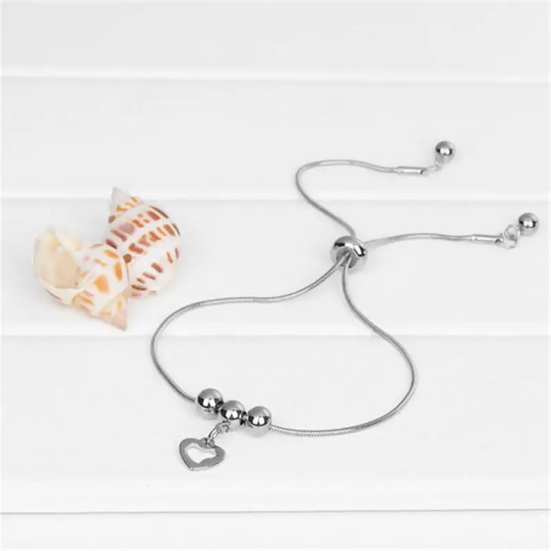 

1 PC New Sell Stainless Steel Adjustable Slider Bolo Bracelets Heart Star Butterfly Bracelet Jewelry Gift Silver Color 24cm Long