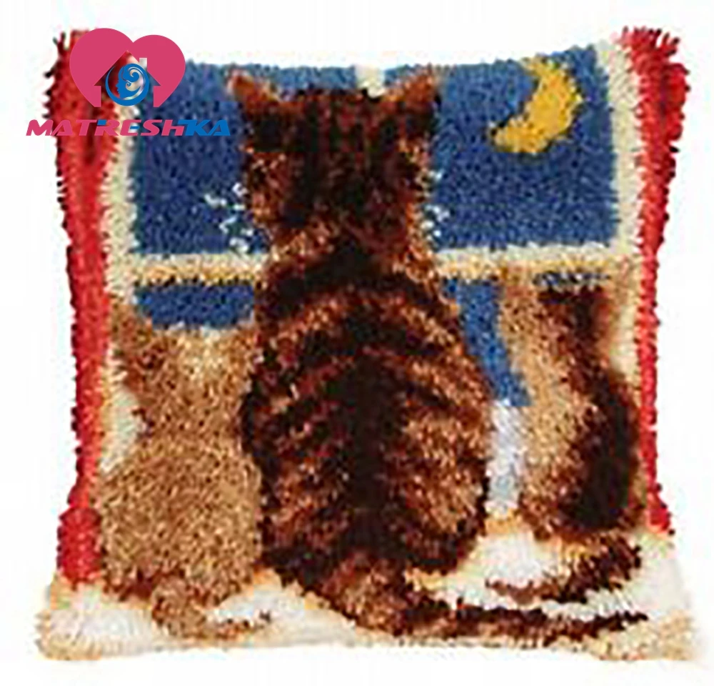 Кошачья подушка для вышивки крестиком набор крючков ковер самостоятельной