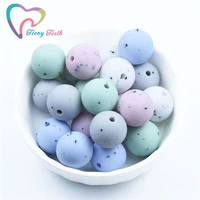 100 pcs 12mm baby silicone round beads 5 gritty colors baby shower gift bpa free silicone teether diy making beads nursing charm