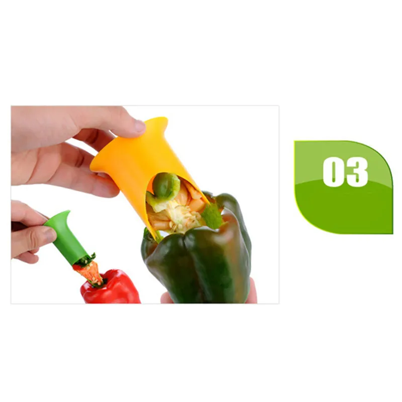 2в1 перец чили колокол Jalapeno корер для удаления семян Зеленый Перец Чили резак
