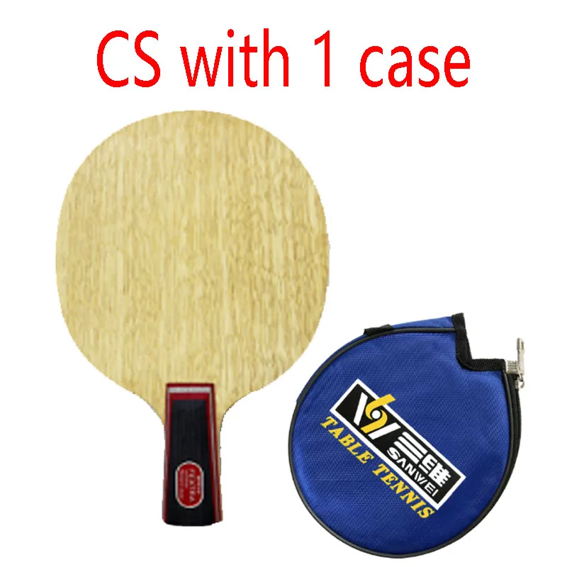 CS with 1 case Sanwei FEXTRA 7(нордический VII) лезвие для настольного тенниса(7 слоев дерева, Japan Tech, STIGA Clipper CL структура) ракетка для Пинг-Понга Летучая Мышь - Цвет: CS with 1 case