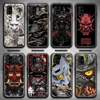 japanese samurai oni hannya demon mask phone case for samsung galaxy a52 a21s a02s a12 a31 a81 a10 a30 a32 a50 a80 a71 a51 5g