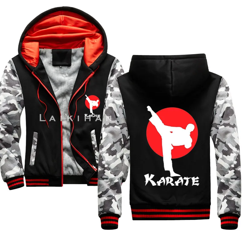 

winter Karate Art of empty hand hoodies student basic casual Sweatshirt Hoodies fashion Men fleece black hooded streetwear