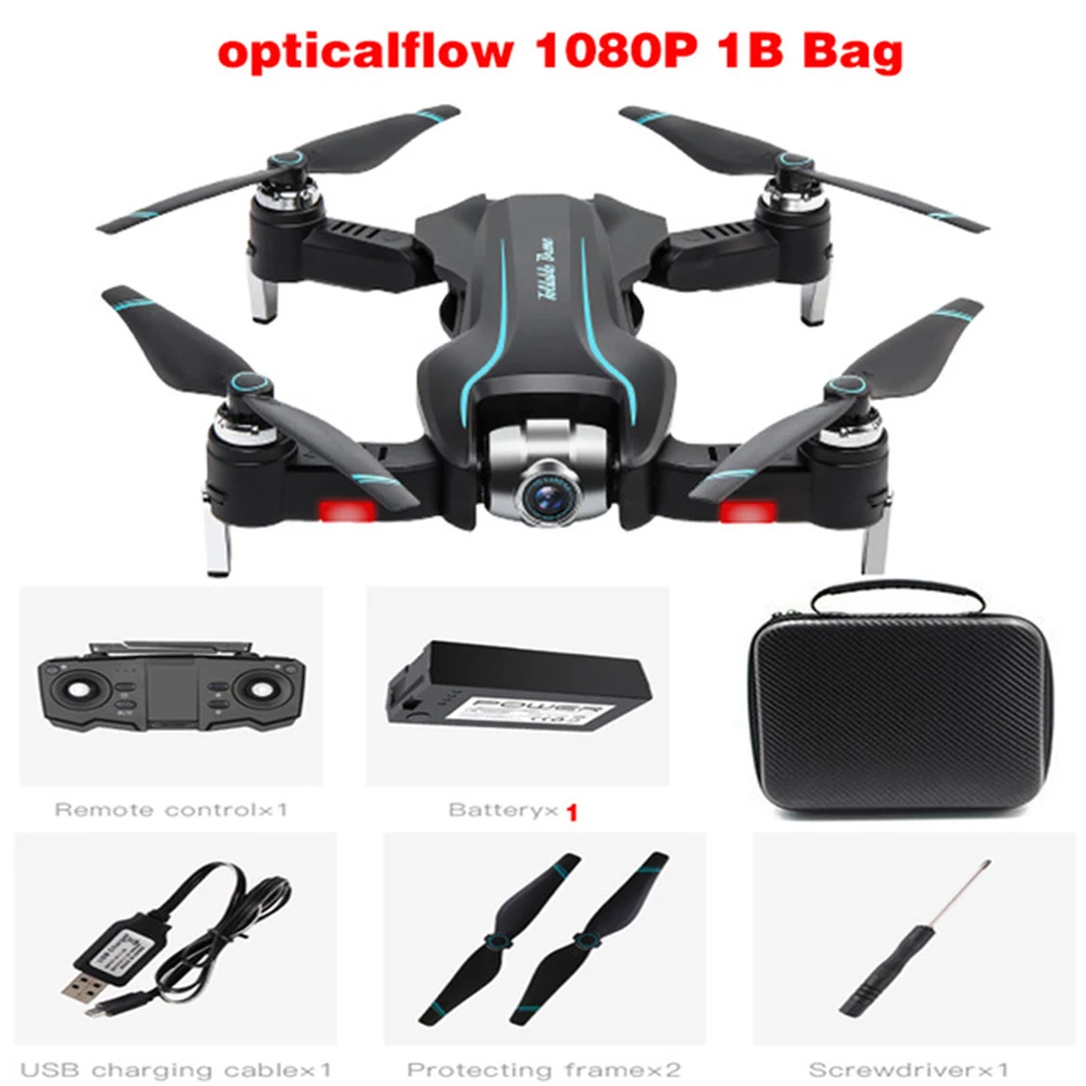 1080P BAG 1B S17 Drone 4K HD Gimbal двойная камера wifi FPV жеста фото регулируемая камера в режиме реального времени RC Quadcopter позиционирование RTF VS SG106 - Цвет: 1080P BAG 1B