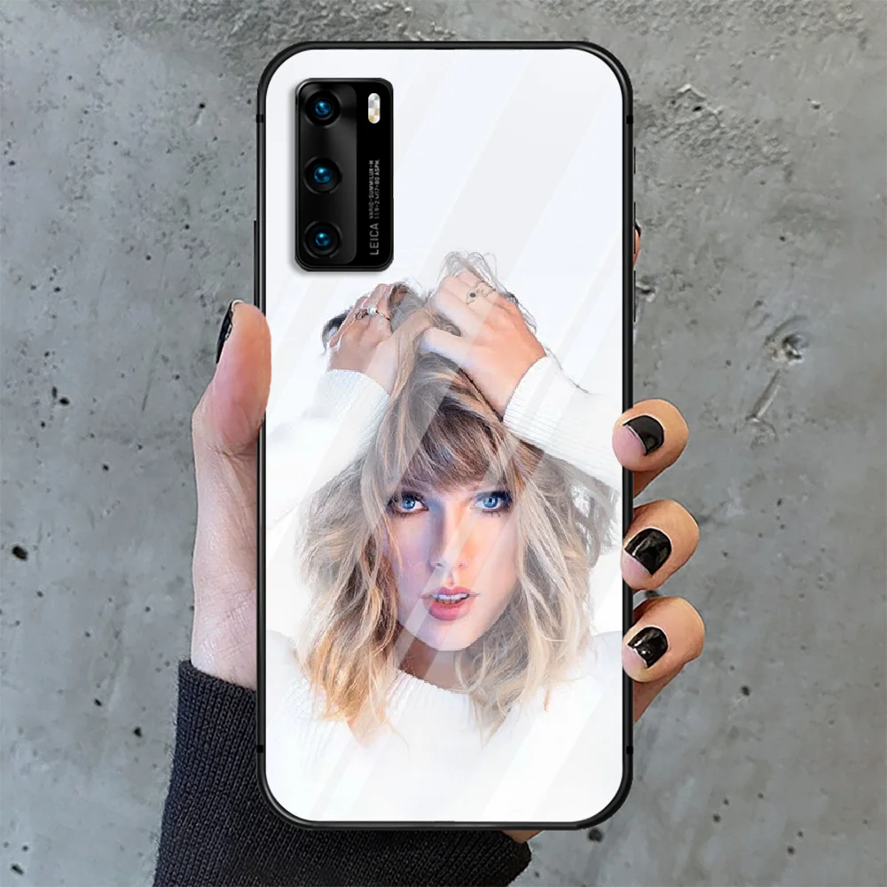 

Singer Swift-Taylor Folklore Phone Tempered Glass Case Cover For Huawei P Nova Mate 5T 20 30 40 E Pro Lite Smart 2019 2021 Hot
