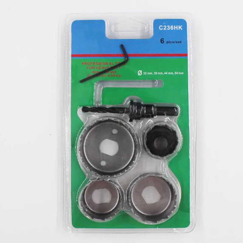 Фото 6Pcs/set High Quality Bi-Metal Wood Hole Saw Set for Woodworking DIY Wood Cutter Drill Bit Hardware Tool Set №2