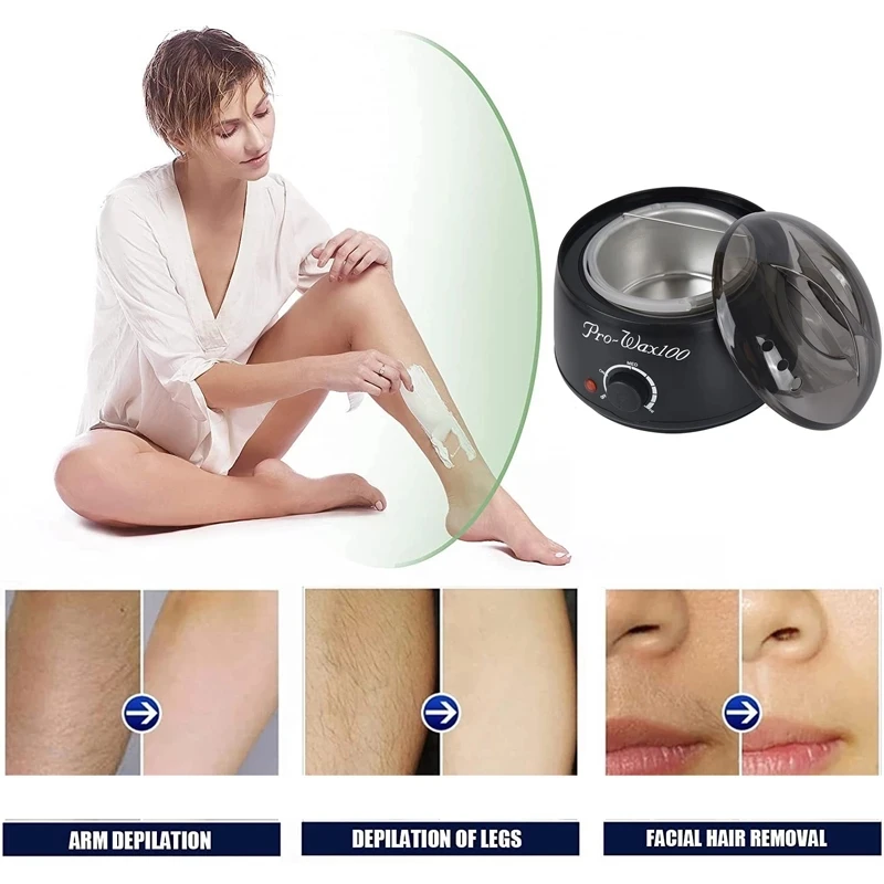 

Wax Warmer Heater Depilation Hair Removal Waxing Dipping Pot Depilatory Wax Melt Kit Machine Epilator for Facial Bikini Hand Leg