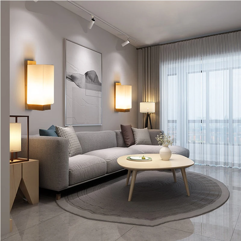 Beste Bed Lichten Home Verlichting Japanse Stijl Wandkandelaar Nordic Houten Moderne Led Wall Trap Licht Kubus Trapverlichting Homhi