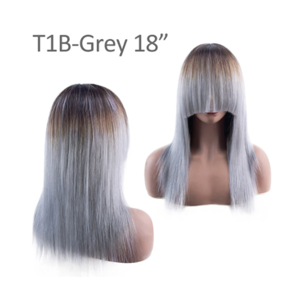 

118 Pure Color Human Hair Wigs Straight Wigs For Women Human Hair Brazilian Full Machine Made Human Hair Wig With Bangs Non-remy