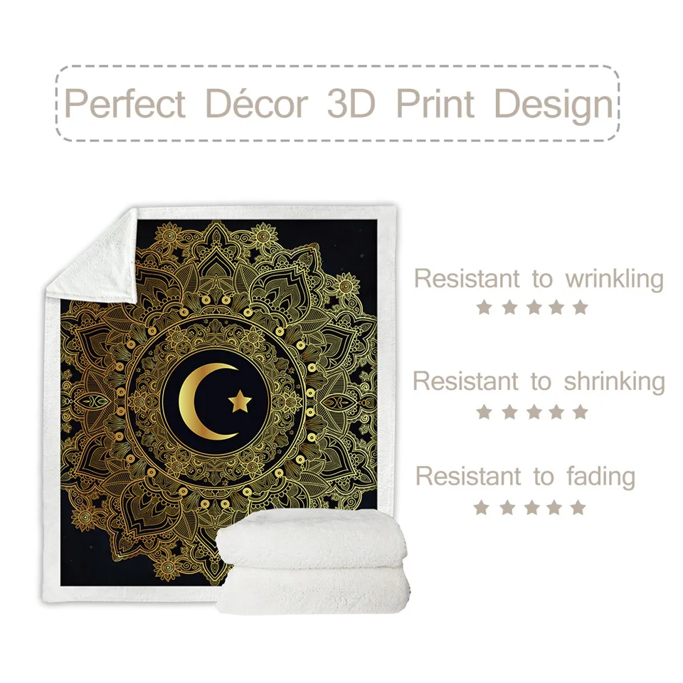 BeddingOutlet одеяло с золотистой мандалой шерпа для кровати бархатное плюшевое