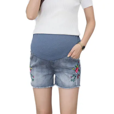 Loose Maternity Denim Short Low-waisted Premama Ripped Worn-out Jeans Pants Women Summer Wear Maternity Clothes Pregant Shorts