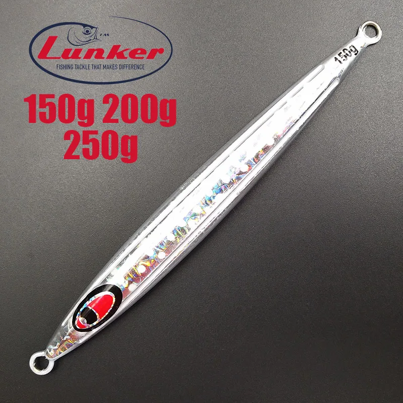 Вертикальный металлический джиг Lunker, 150 г, 200 г, 250 г, высокая скорость, быстрая палочка с галькой, светящаяся палочка, соленая вода, море, светящаяся точка