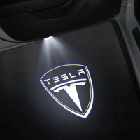 2 pcs car led door welcome laser light projector logo ghost shadow lights for tesla model 3 model s model x