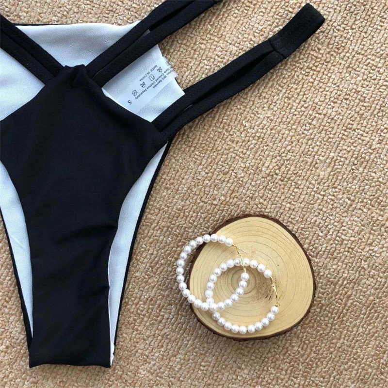 Летний черный купальник GNIM Женский комплект бикини пуш ап 2020 сексуальный с