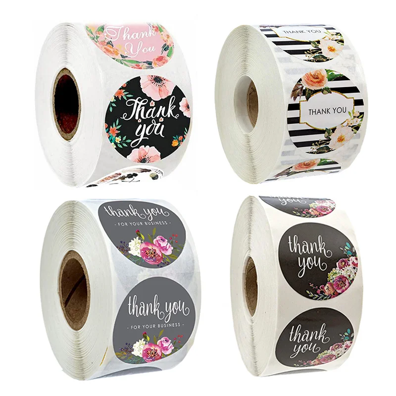 1000 этикеток в рулоне круглая натуральная крафт наклейка спасибо уплотнительные
