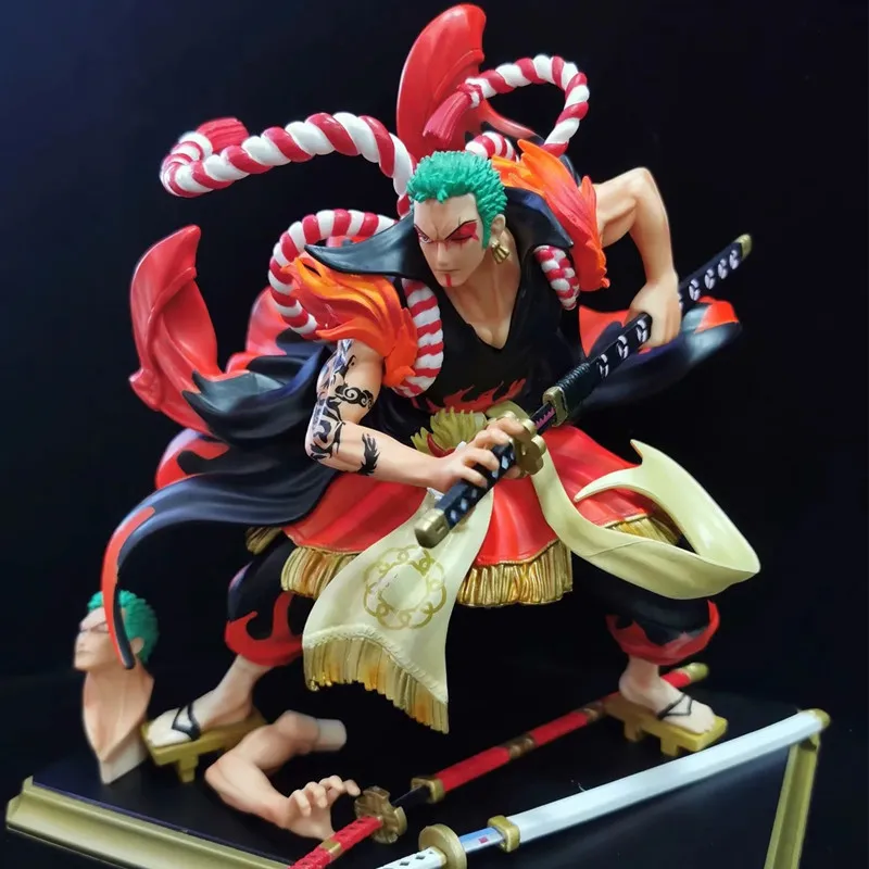 

Аниме One Piece Roronoa Zoro GK Kabuki Ver ПВХ экшн-фигурка Коллекционная модель Кукла 24 см
