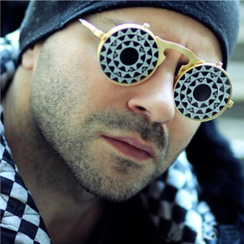 Солнцезащитные очки Vazrobe в стиле стимпанк для мужчин и женщин маленькие круглые