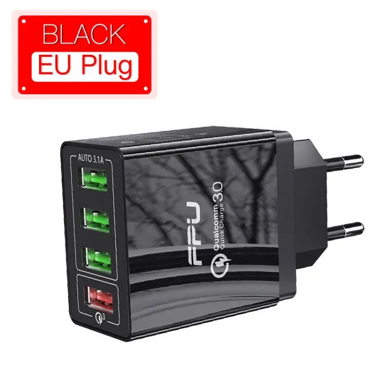 EU Plug - Black FPU Быстрая зарядка 4,0 3,0 USB зарядное устройство 48 Вт QC QC3.0 быстрое зарядное устройство настенный адаптер многопортовый портативный мобильный телефон зарядное устройство для Xiaomi - Тип штекера: EU Plug - Black