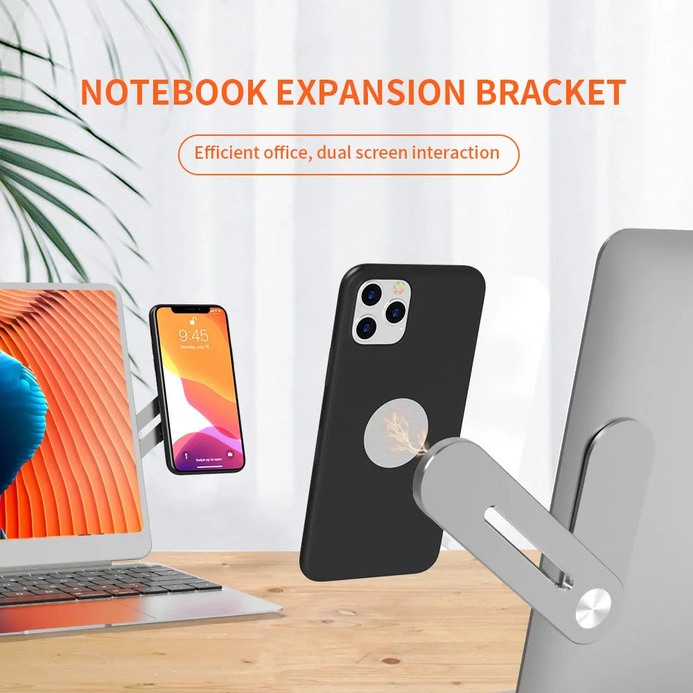 

Magnetic Screen Support Hoder Laptop Side Mount Connect Dual Phone Monitor Adjustable Clip Holder Display Bracket Stand