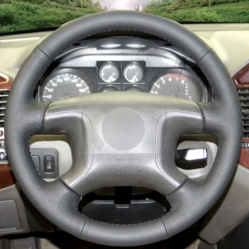 Черная искусственная кожа PU DIY чехол рулевого колеса автомобиля для Mitsubishi Pajero 2004 2005 2006 2007 2008 2009 2010
