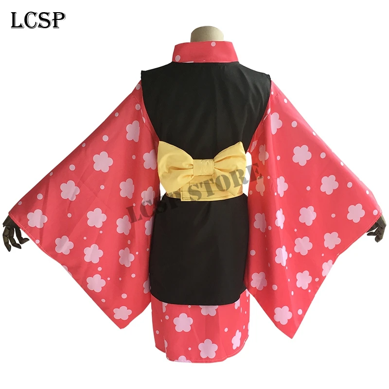 LCSP Demon Slayer Kimetsu no Yaiba Makomo японский костюм для косплея Аниме кимоно полный комплект униформы выходной костюм одежда