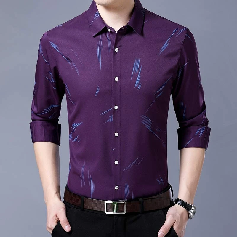 

2021 Social Long Sleeve Striped Designer Shirts Men Slim Fit Vintage Fashions Men's Shirt Man Dress Jersey Casual Clothing